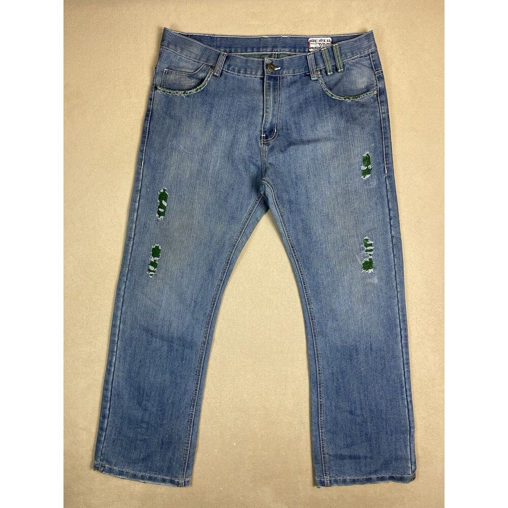 Dodeca‎ Jeans Mens 40x33 Blue Relaxed Baggy Fit 90s Retro Distressed Wide Leg